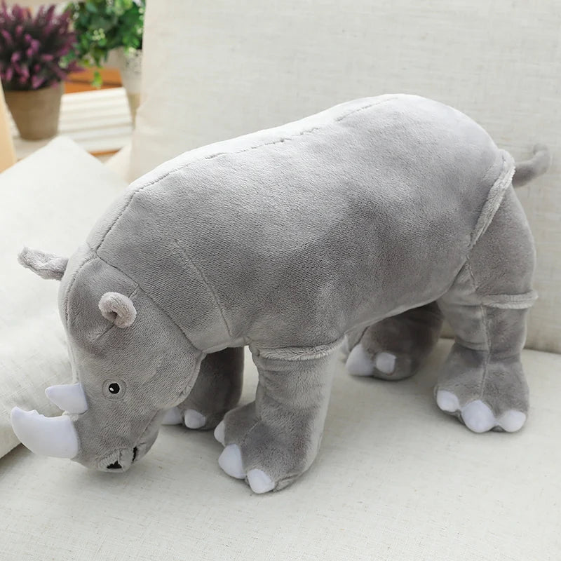 Rhinoceros Lifelike Plush Toys 40/60/80cm - Blue/Grey/Pink