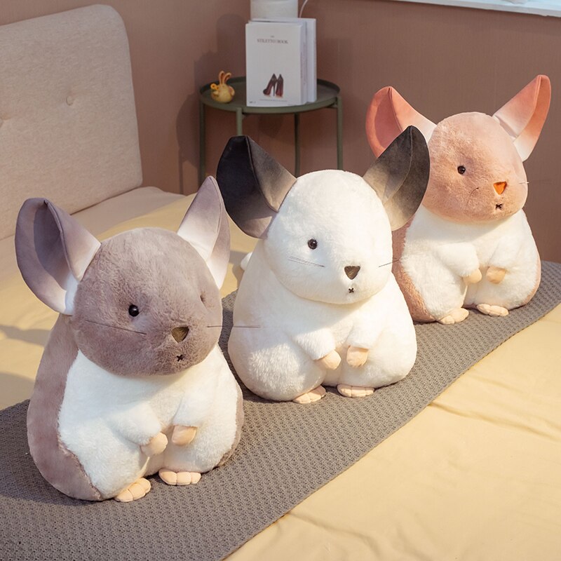 Cute Chinchillas Plush Toys 25/35/55cm - White/Grey/Pink