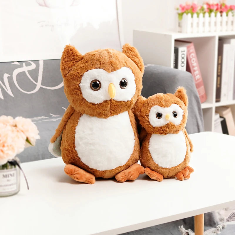 Cute Owl Plush Toys 25/40cm - Brown/Grey/Orange