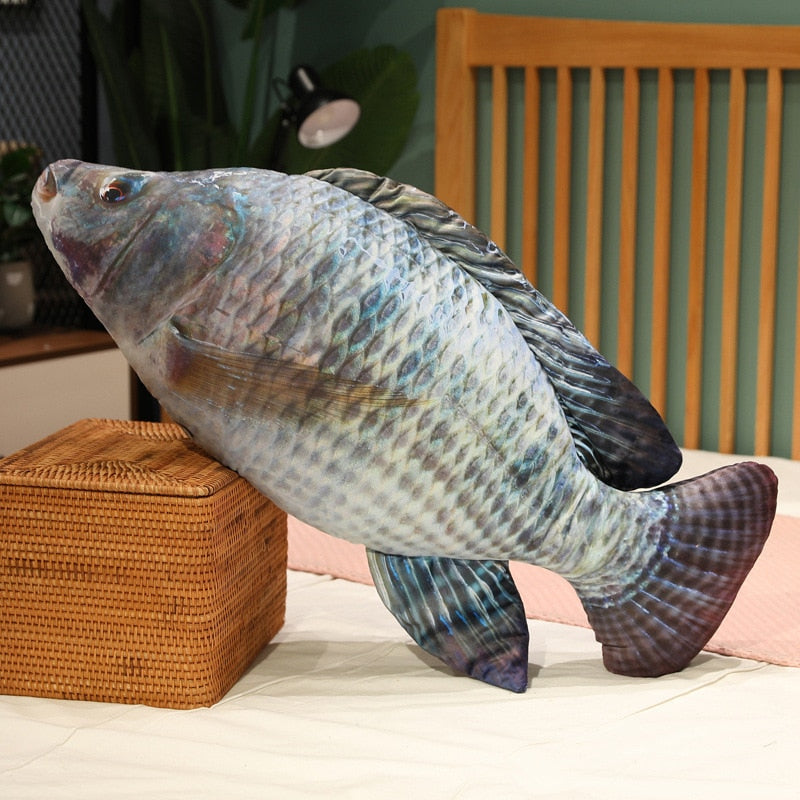 Fish Lifelike/3D Simulation Plush Toys 30/40/60/80/100cm -Tilapia/Carp/Bream