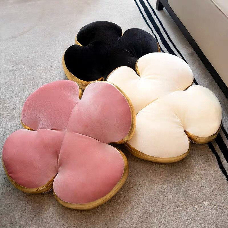 Four Leaf Clover Velvet Pillow Plush Toys 50cm - White/Pink/Black