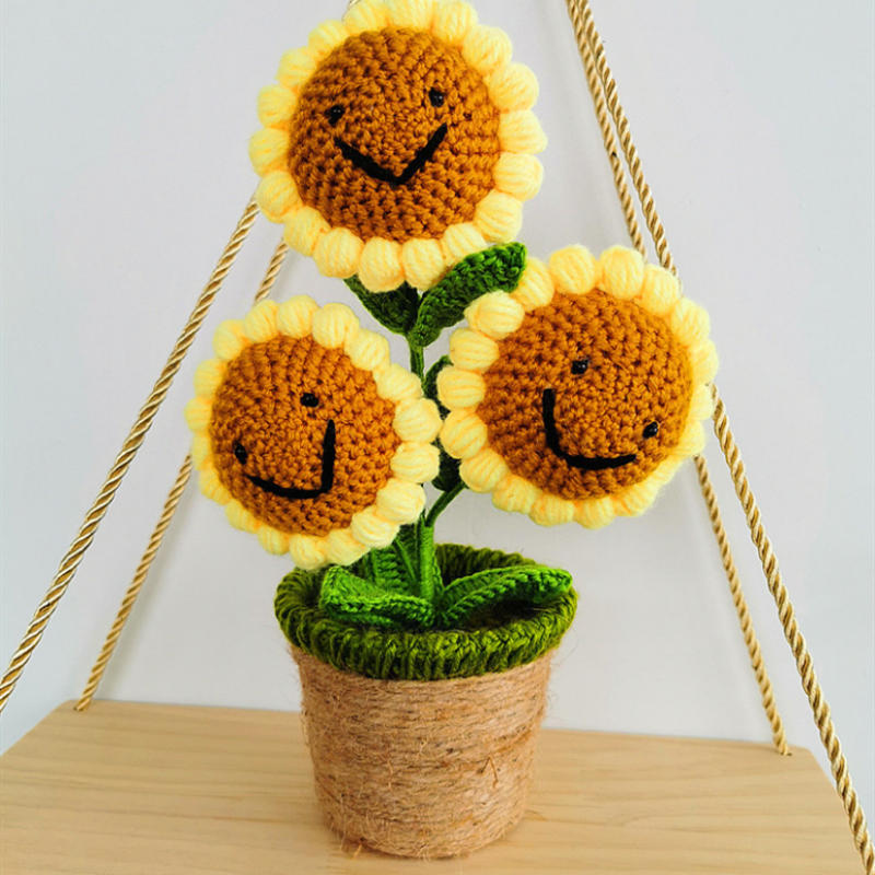 Potted Flower (Sunflower/Rose) Handmade Plush Toys - 6 Styles