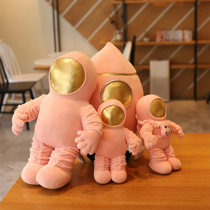 Space Series (Astronaut/Rocket) Plush Toys 33/60cm - Grey/White/Pink