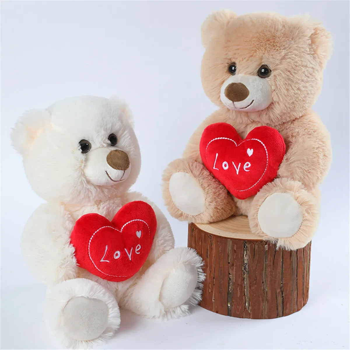 Cute Teddy Bear/Dog With Love Heart Plush Toys 25cm Styles