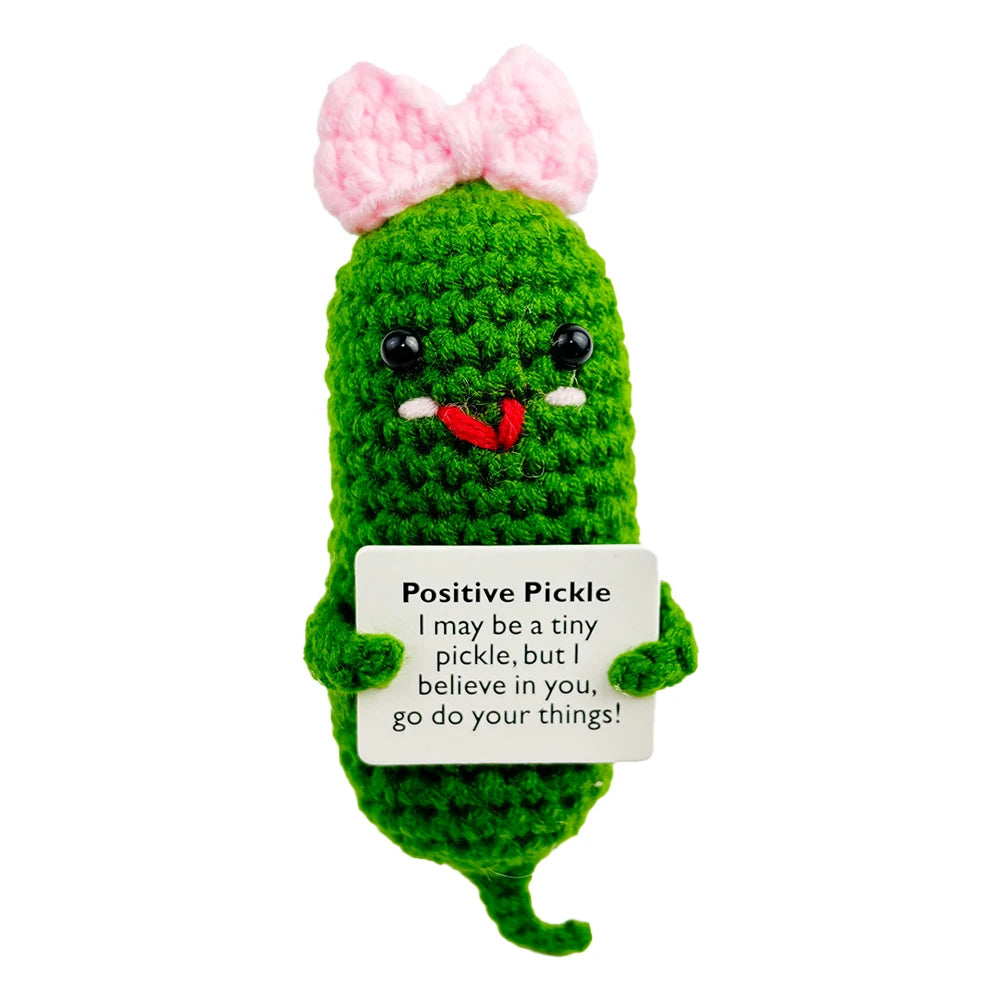 Handmade Knitted Pickle/Pineapple/ Avocado/Potato With Positive Message - 11 Styles