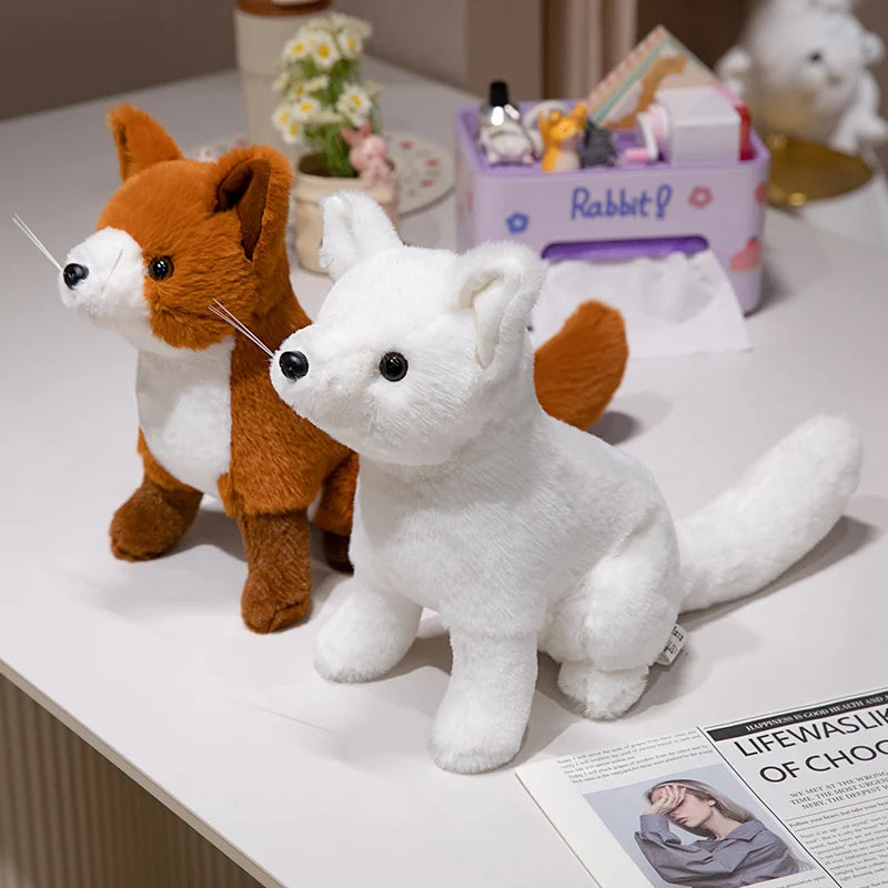 Cute Fox Plush Toys 26cm - Brown/White