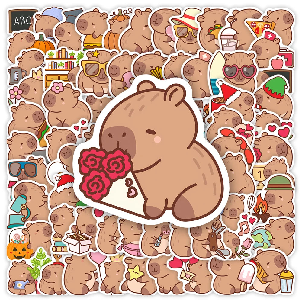 70 pcs Cute/Kawaii Capybara Stickers