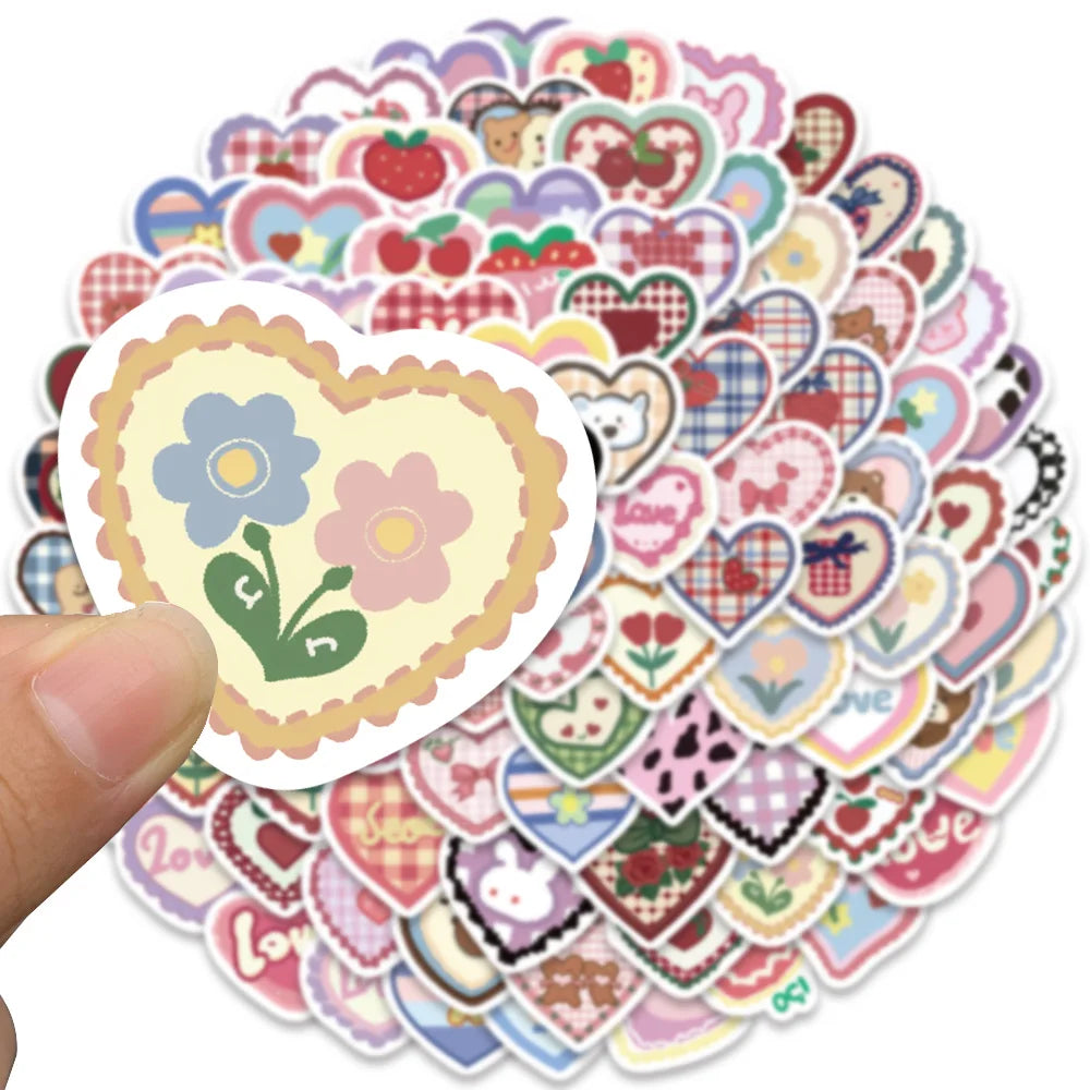 100 pcs Cute/Kawaii Sweet Heart Stickers