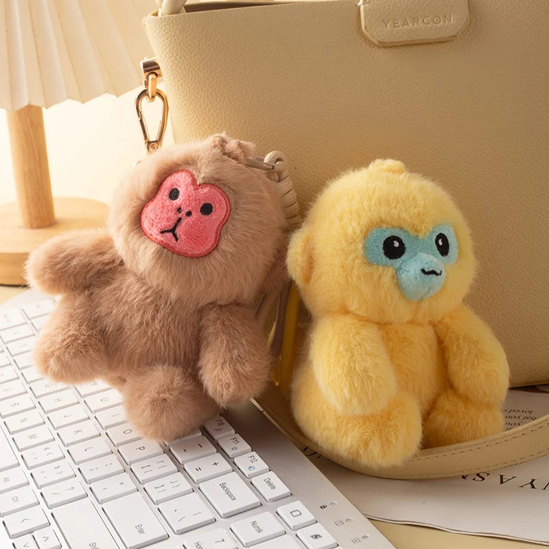 Cute Animal (Golden Monkey/Macaque/White faced saki) Plush Keychain 12cm