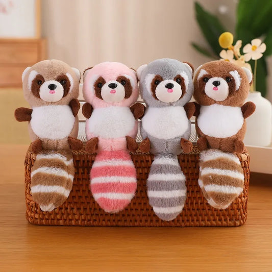 Cute Raccon Plush Keychains 15cm - Grey/Pink/Chocolate/Beige/Camel