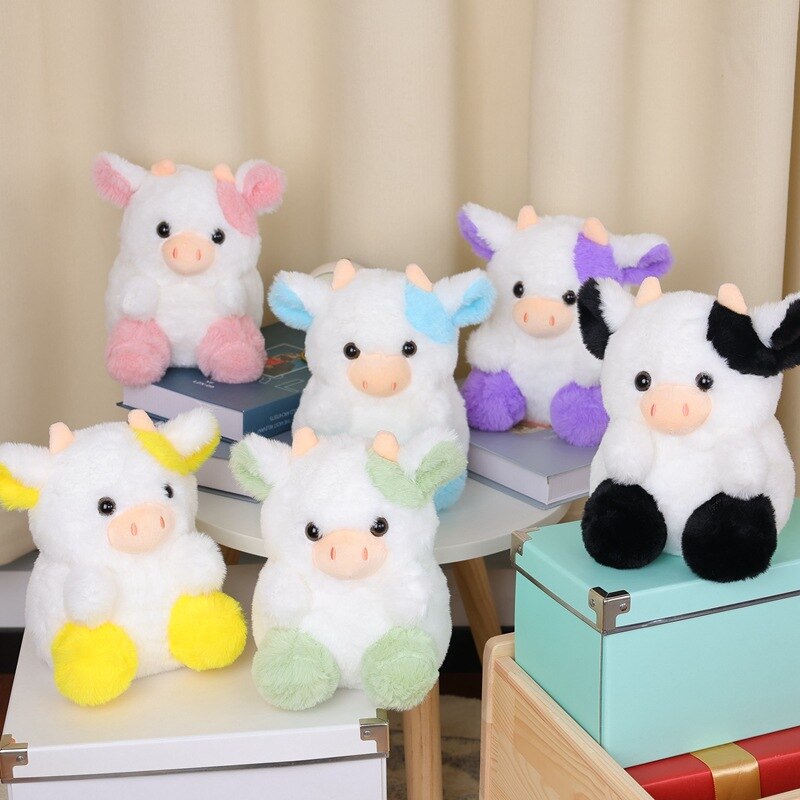 Cute Cow Plush Toys 20cm -Pink/Black/Purple/Blue/Yellow/Green