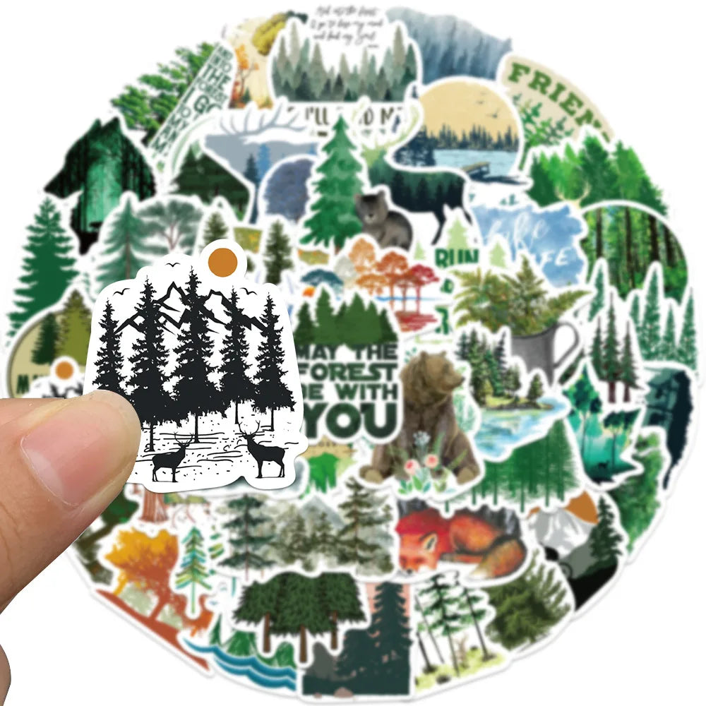 50 pcs Green Nature/Forest Stickers