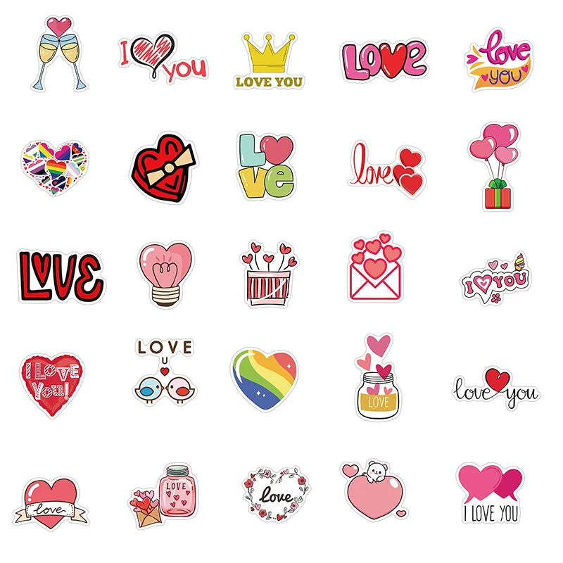 50 pcs Cute/Kawaii Love Stickers