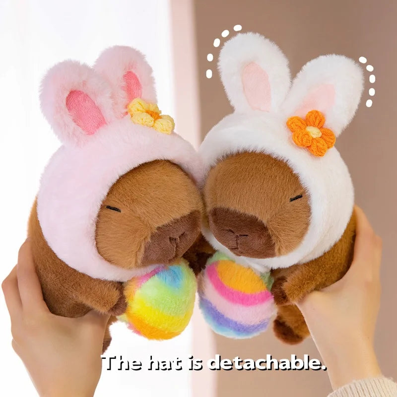 Cute Capybara With Easter Colourful Egg Plush Toys 20cm