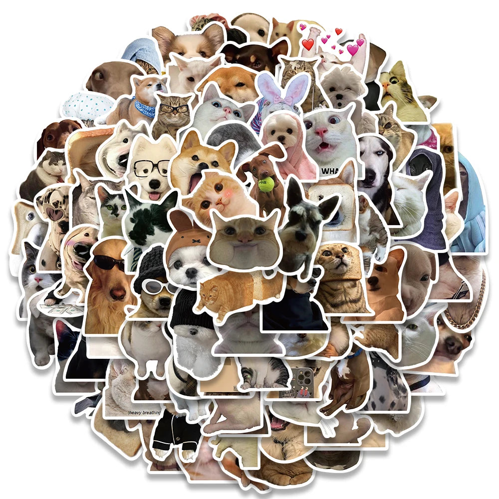 50/100 pcs Cute/Kawaii Dog/Cat Stickers