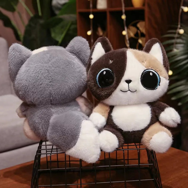 Cute Sitting Cat Plush Toys 23/30/40cm - Brown/Grey