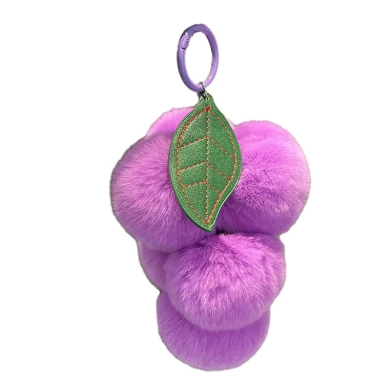 Pom Pom Grape  Keychains 14cm - Purple/Blue/Pink (7 Styles)