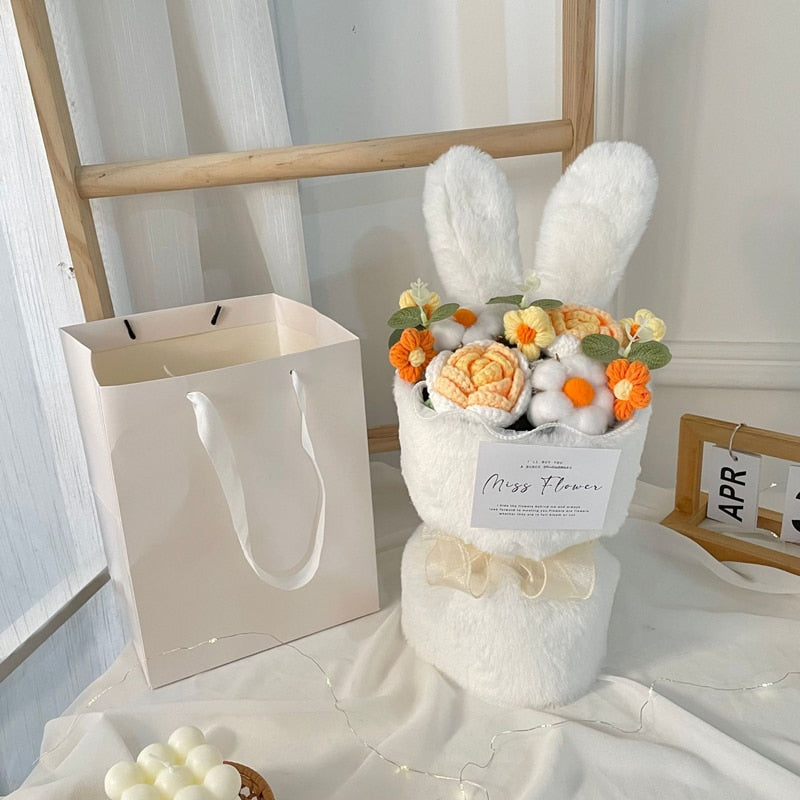 Cotton Rope Handmade Flower With Rabbit Ears Bouquets -4 Styles