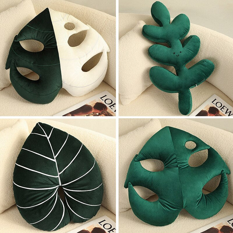 Green Leaf Pillow Plush Toys - 4 Styles