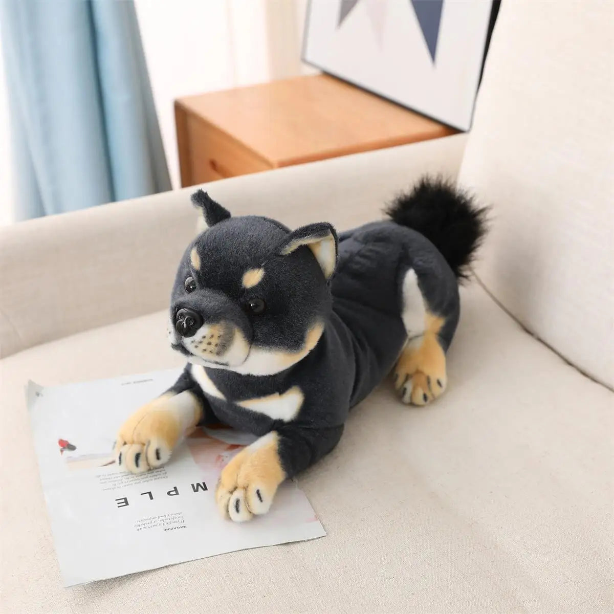 Dog (Lifelike  Shiba Inu) Plush Toys 20/35cm - Black/Yellow(4 Styles)