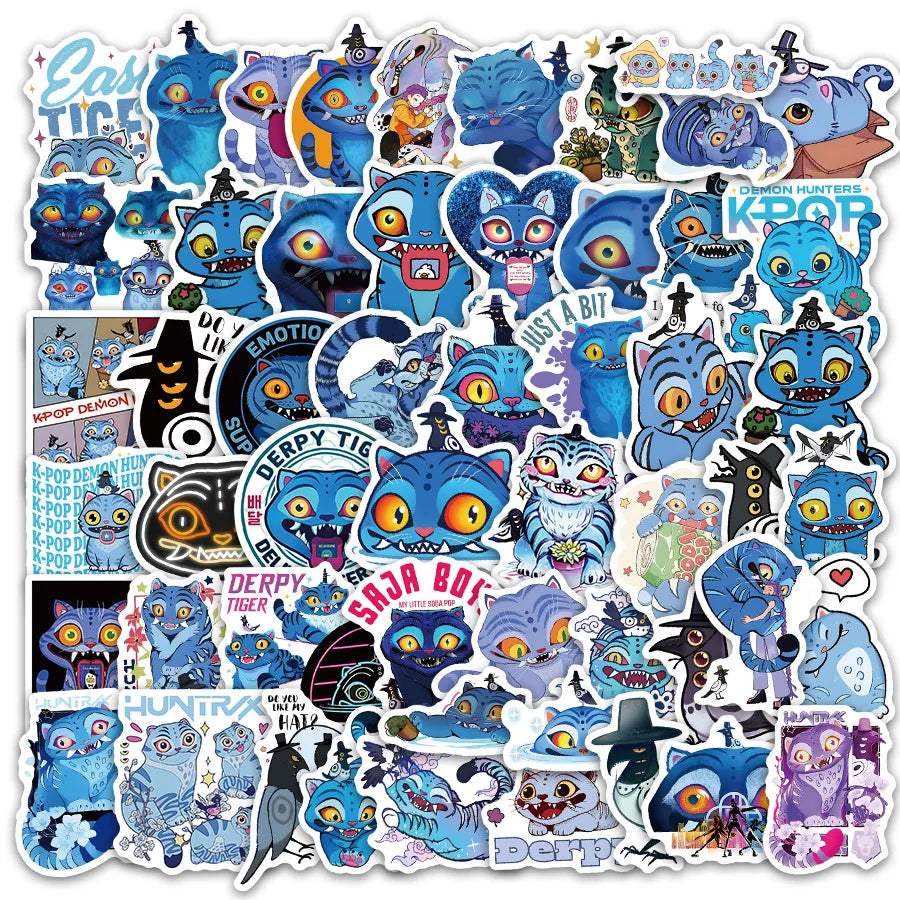 56 pcs Cute/Kawaii K-Pop Demon Hunters Stickers - Derpy Tiger