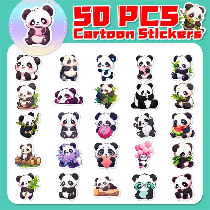 50 pcs Cute/Kawaii Panda Stickers