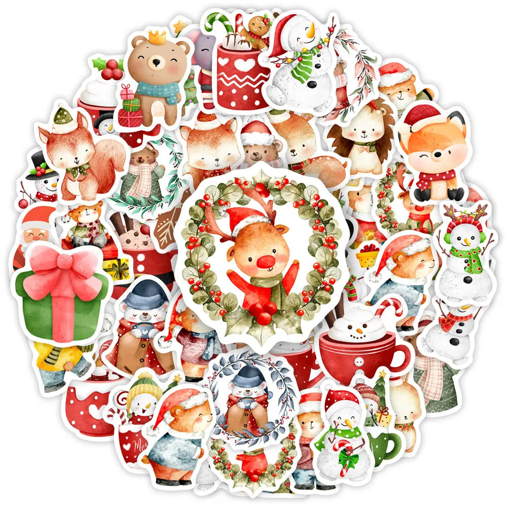 50 pcs Cute/Kawaii Christmas Stickers