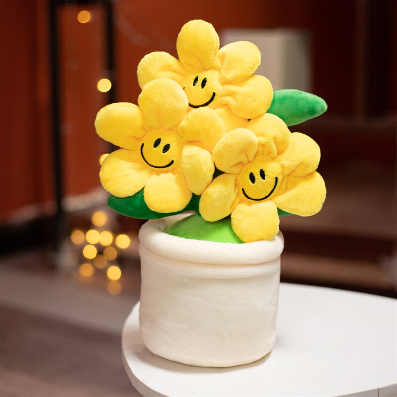 Smiley Potted Flower Plush Toys 30cm