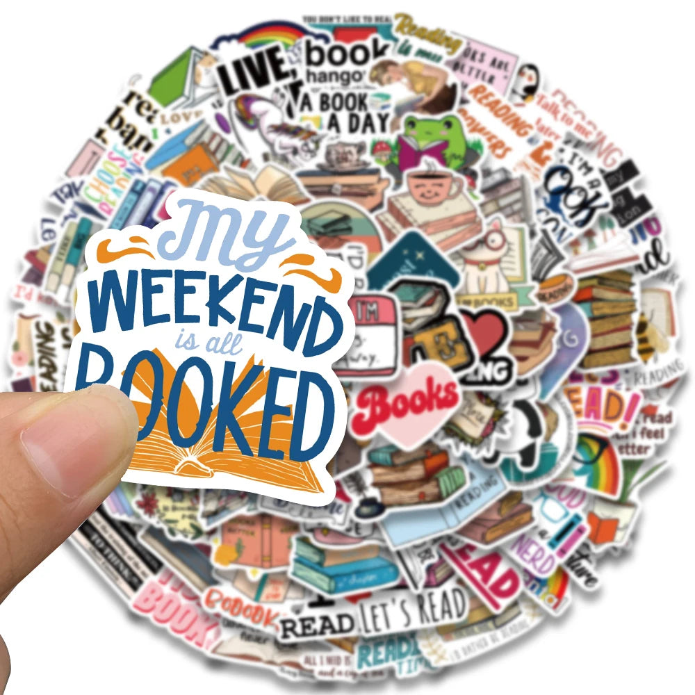 50/100 pcs Book Reading Stickers