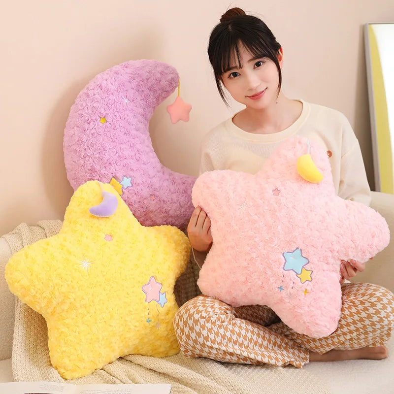 Sky Series Plush Toys (Moon/Star) - Purple/Yellow/Pink