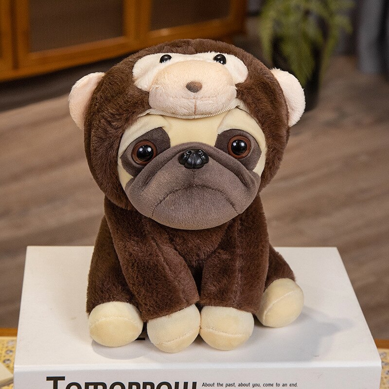 Pug Animal Dress Up Plush Toys 22cm - Monkey/Bear/Deer/Donkey/Red Panda