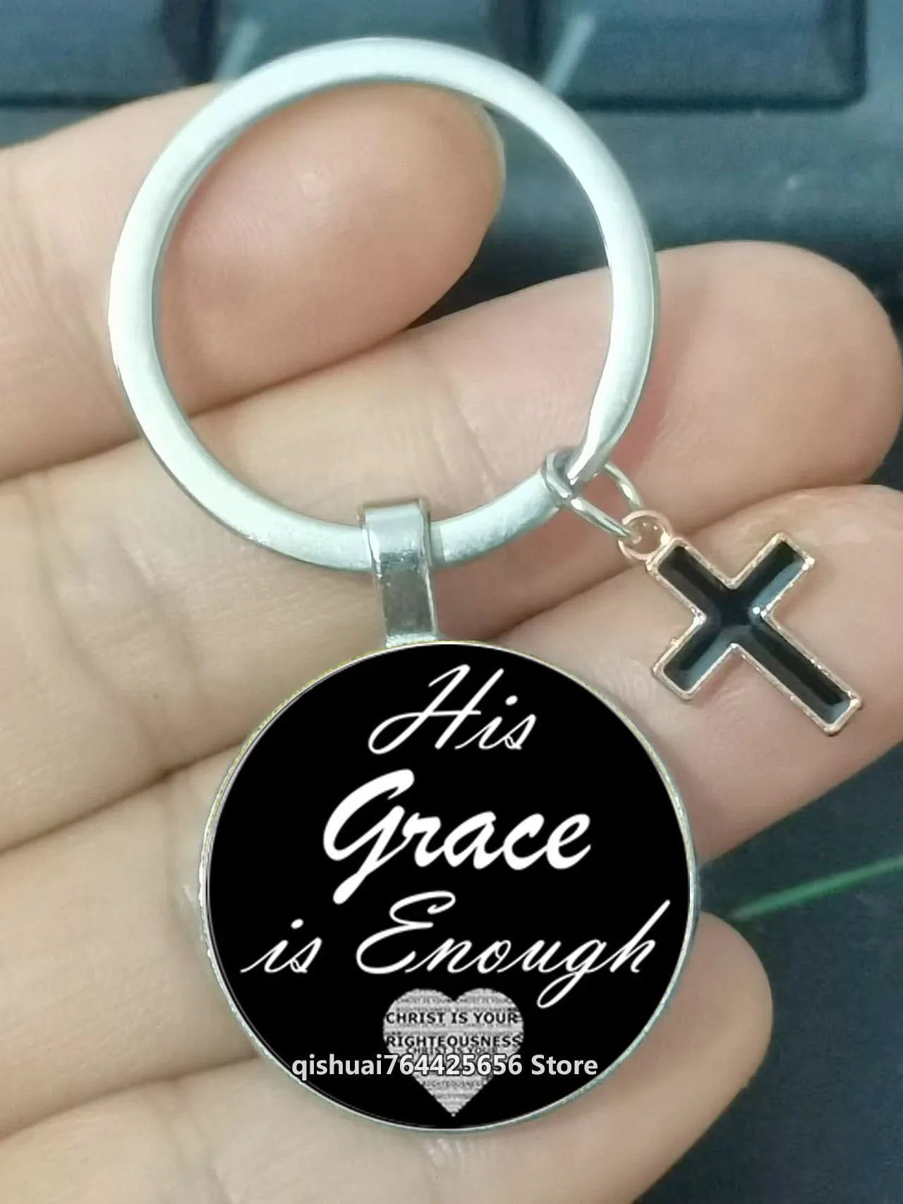 Keychain With The Bible Verse /Religious Message And The Cross  - 22  Styles