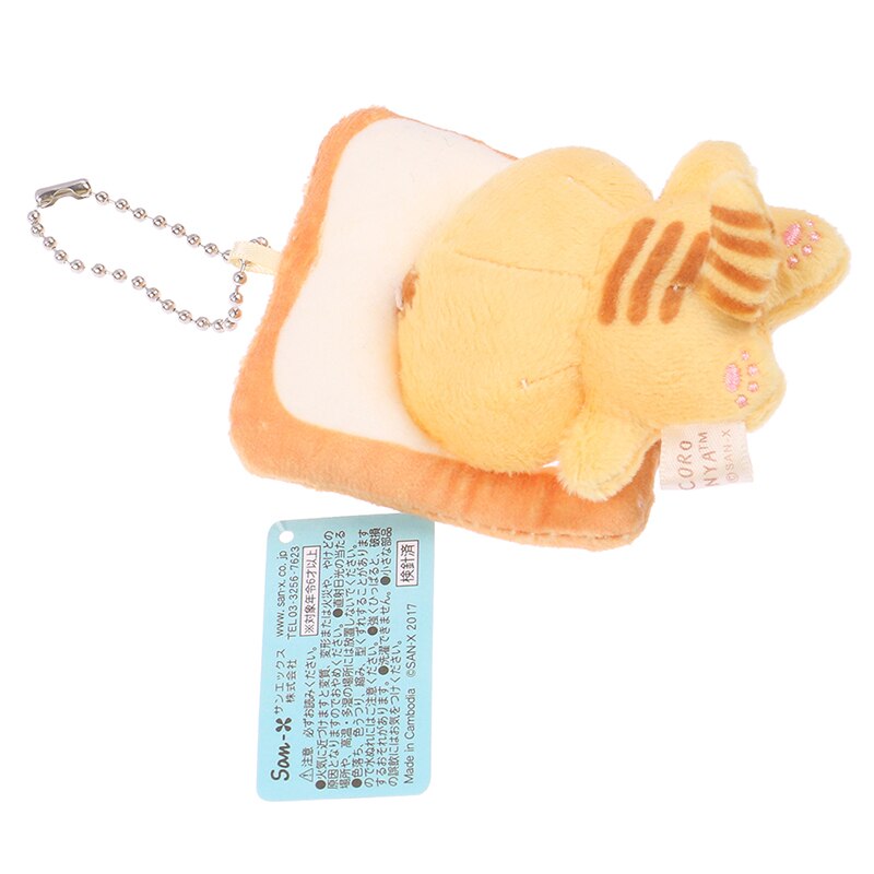 Funny Cute Cat With Bread Plush Keychains 8cm