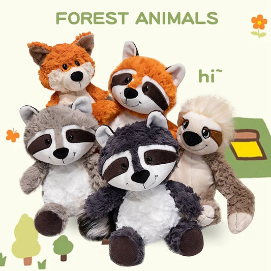 Cute Raccoon/Fox/Sloth Plush Toys 25/35cm - 5 Styles