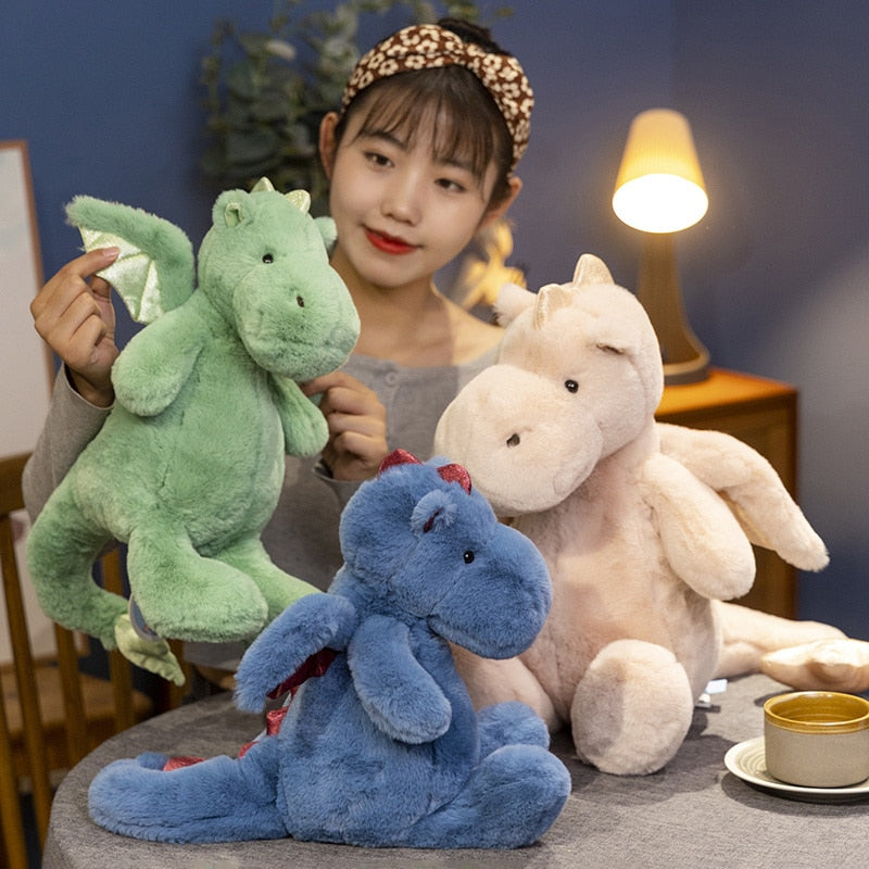 Sitting Dragon Plush Toys 30cm/40cm - Green/Blue/Pink