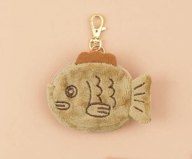 Japanese fish-shaped cake Taiyaki Plush Purse Keychains 10cmJapanese fish-shaped cake Taiyaki Plush Purse Keychains 10cm