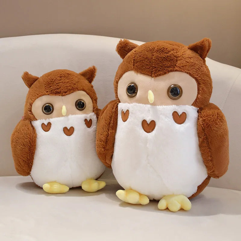 Cute Bird (Owl) Plush Toys 30/40cm - White/Brown