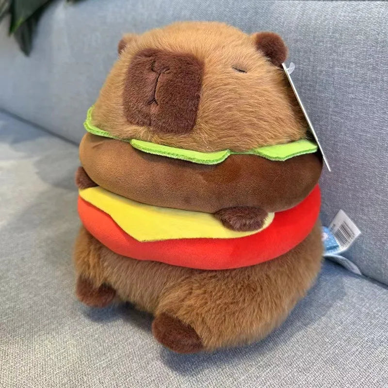 Funny Hamburger Capybara Plush Toys 20cm