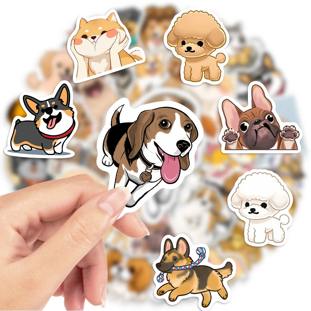 50 pcs Cute/Kawaii Dog/Puppy Stickers - V2