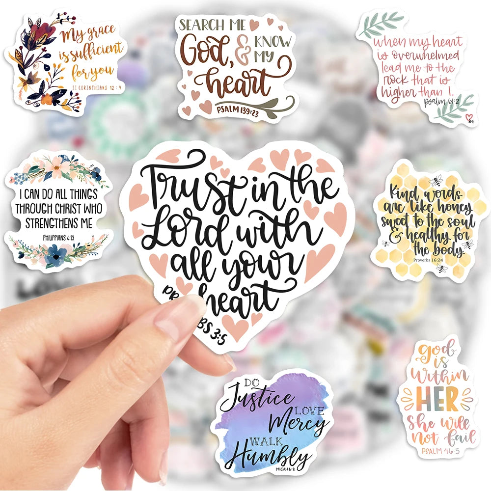 64pcs Stickers (Bible Verse/Religious/Christian) Texts