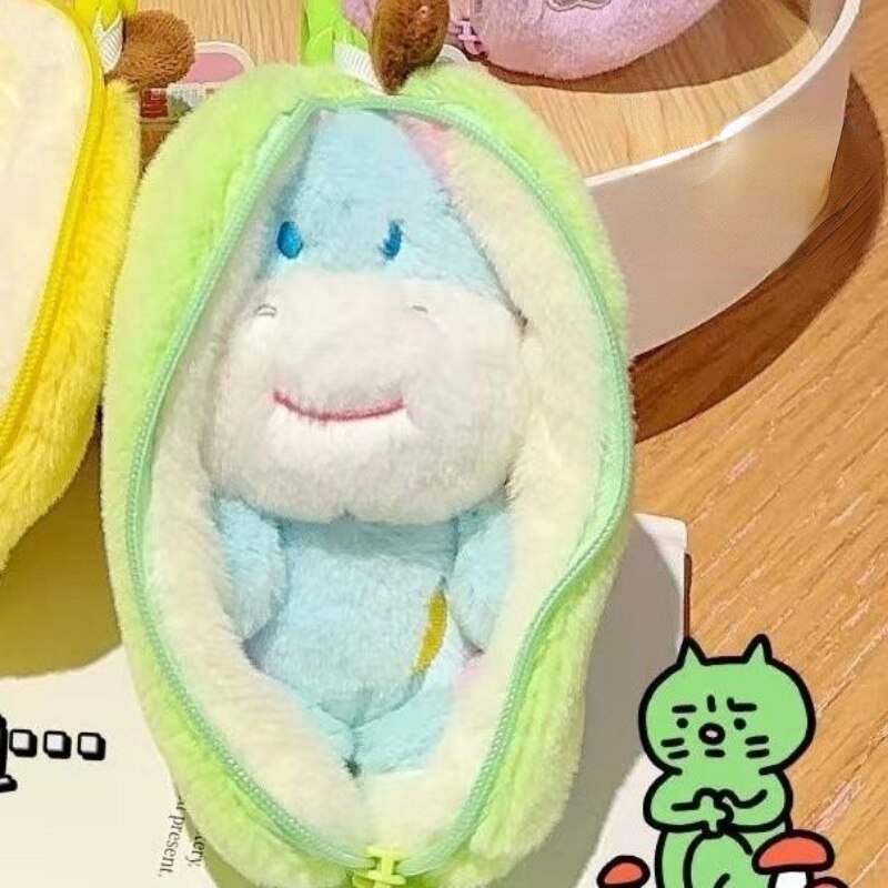 Funny Animal(Pig/Rabbit/Duck/Monkey/Donkey) In Fruit Bag Plush Keychains