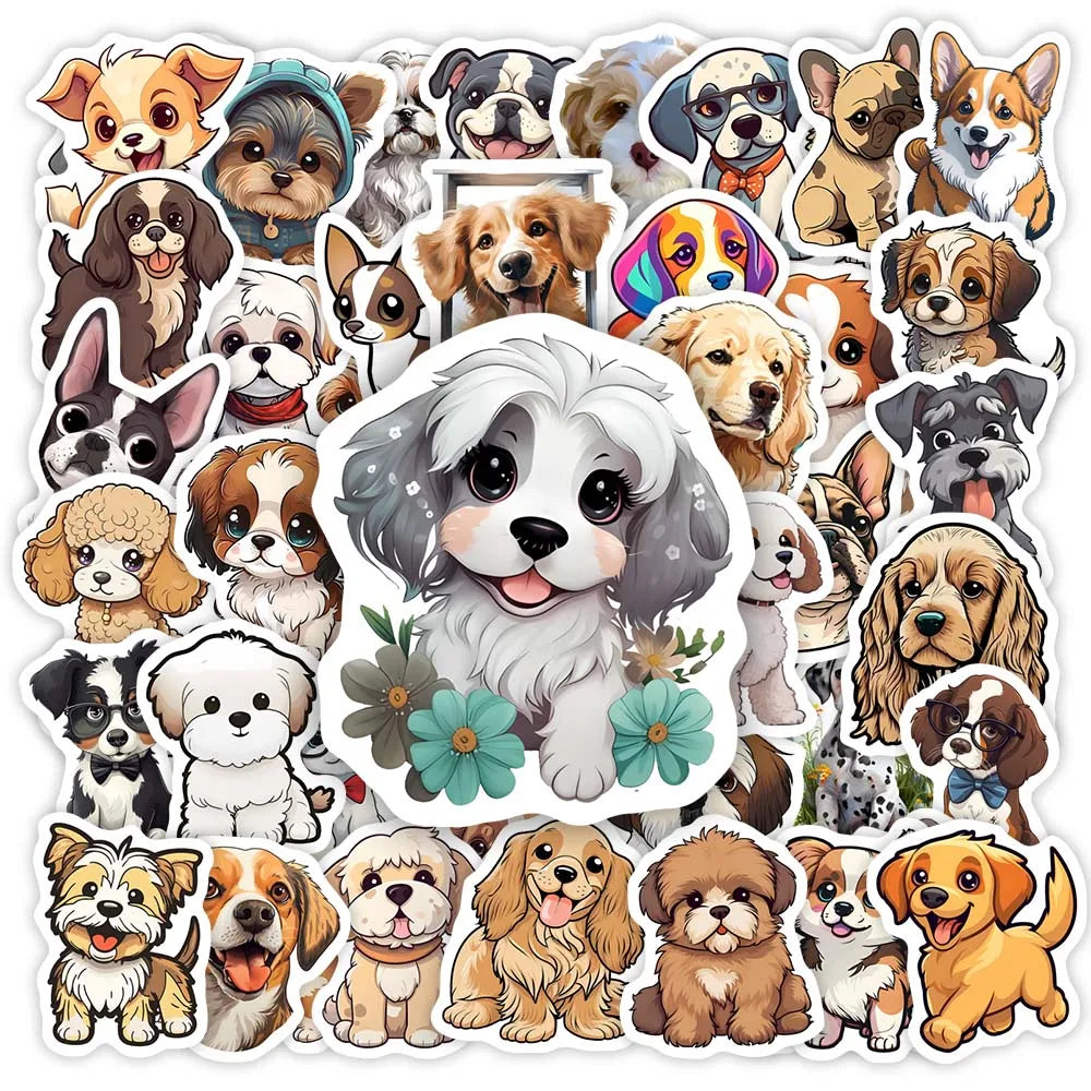 50 pcs Cute/Kawaii Dog/Puppy Stickers