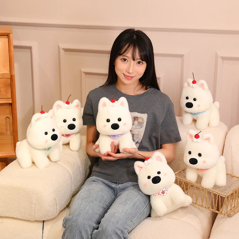 Cute Dog (West Highland White Terrier) With Scarf Or Party Hat Plush Toys 25cm - 10 Styles