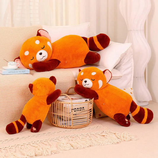 Cute Sleeping Red Panda Plush Pillow Toys 35/50/65/90cm