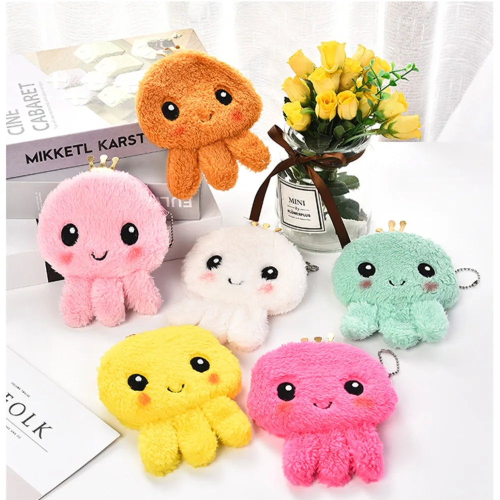 Cute Octopus Coin Purse Plush Keychains - 9 Colours