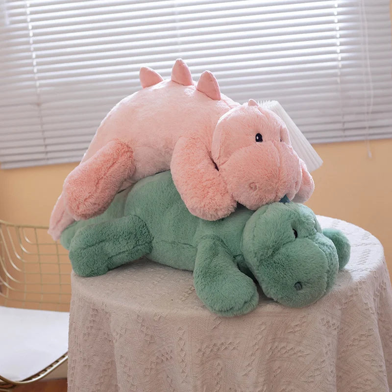 Lying Dinosaur Pillow Plush Toys 90cm - Pink/Green