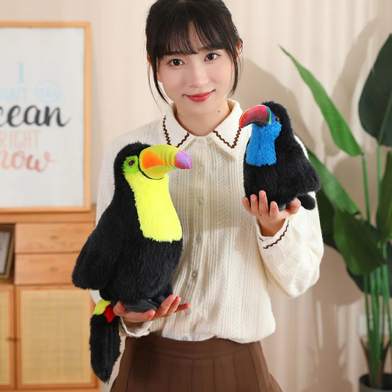 Bird (Toucan) Lifelike Plush Toy 20/30/40cm - Yellow/White/Red/Blue