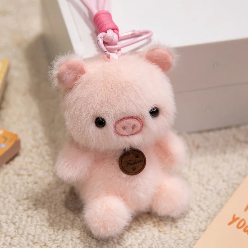 Cute Animal Plush Keychain 12cm - Pig/Cat/Dino/Elephant/Capybara/Duck/Panda/Rabbit/Penguin/Red Panda/Fox/Sloth
