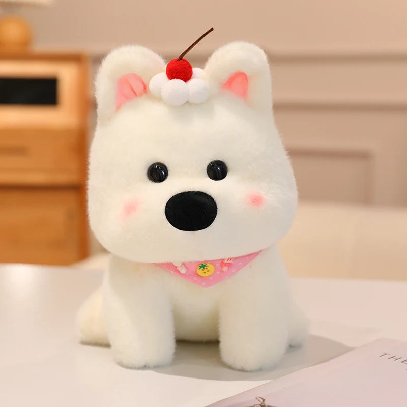 Cute Dog (West Highland White Terrier) With Scarf Or Party Hat Plush Toys 25cm - 10 Styles