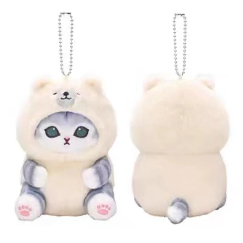 Mofusand Cat With Animal(Seal/Penguin/Polar Bear/Crab) Dress Up Plush Keychains - 5 styles